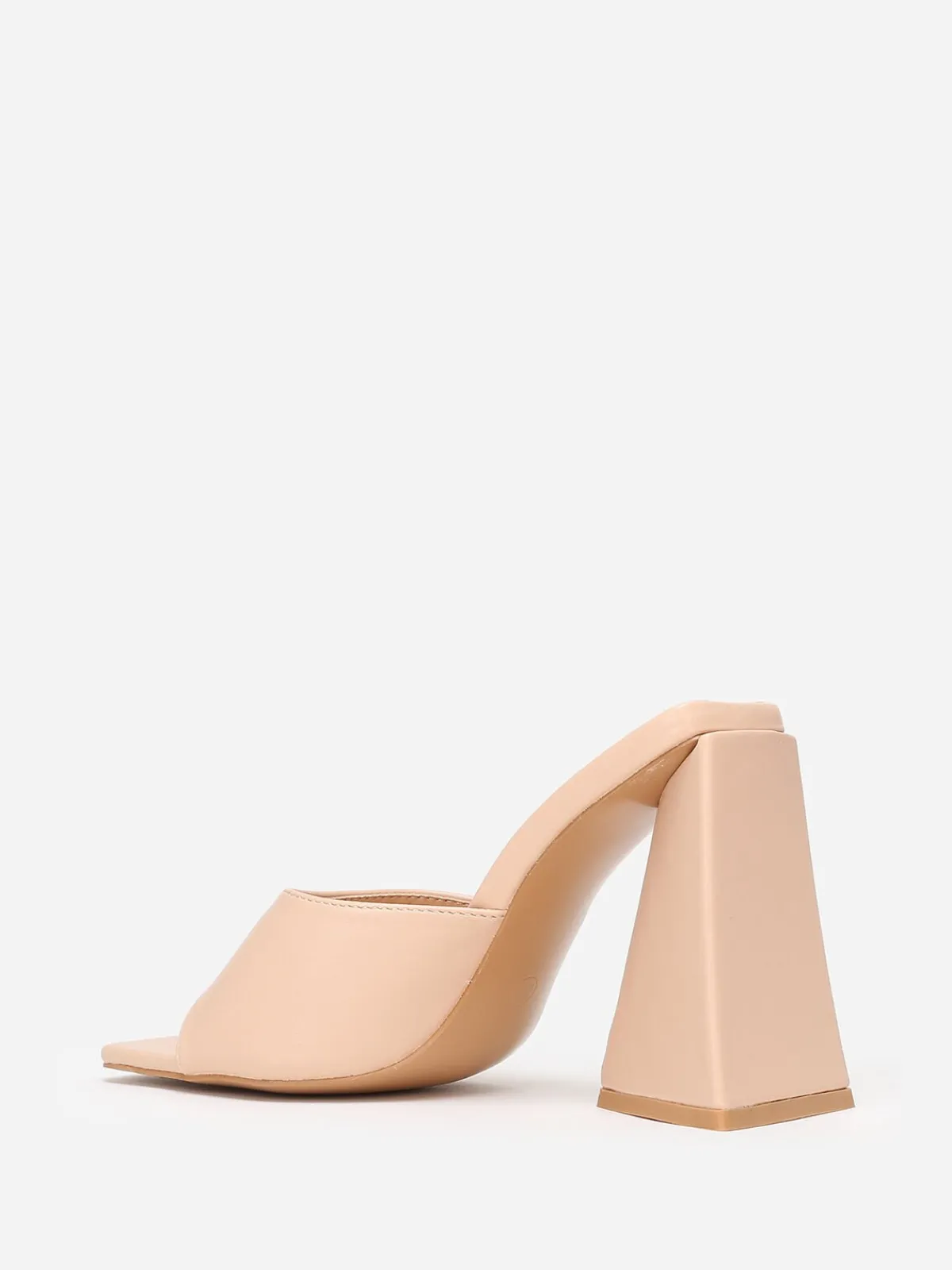 Sale La Modeuse Mules en simili à large talon triangle Beige