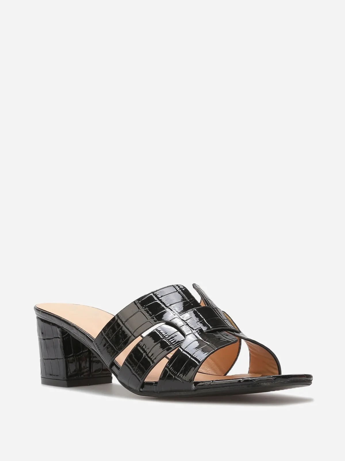 Best La Modeuse Mules en simili effet croco Noir