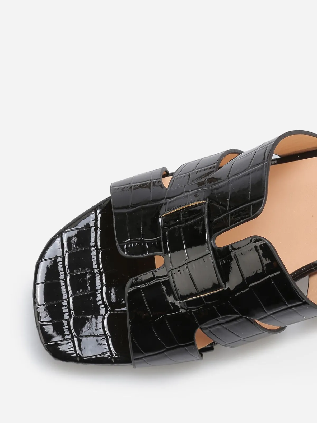 Best La Modeuse Mules en simili effet croco Noir
