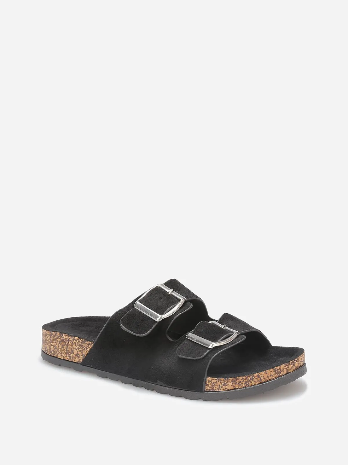 Clearance La Modeuse Mules en suédine à boucles oversize Noir