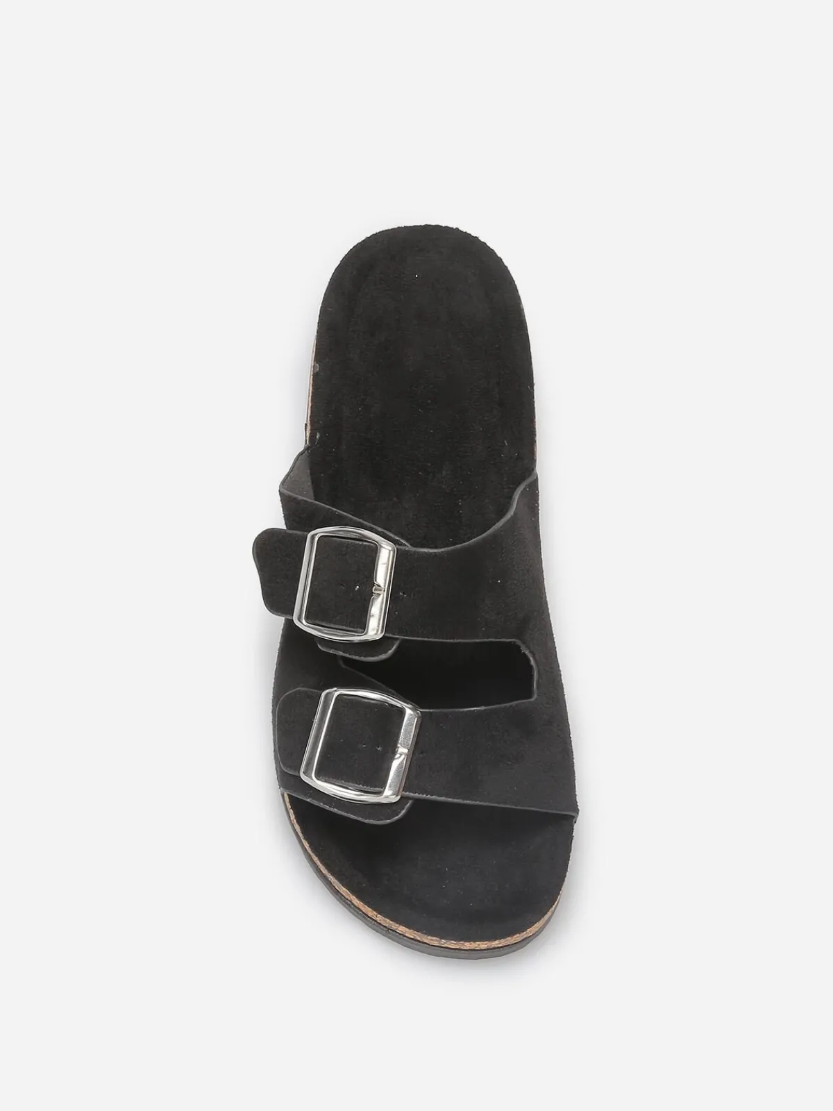 Clearance La Modeuse Mules en suédine à boucles oversize Noir