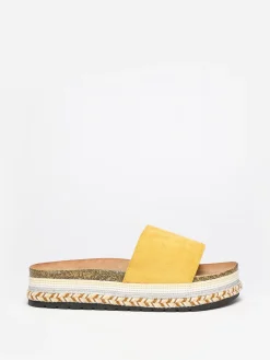 New La Modeuse Mules  en suédine à plateforme ethnique Jaune