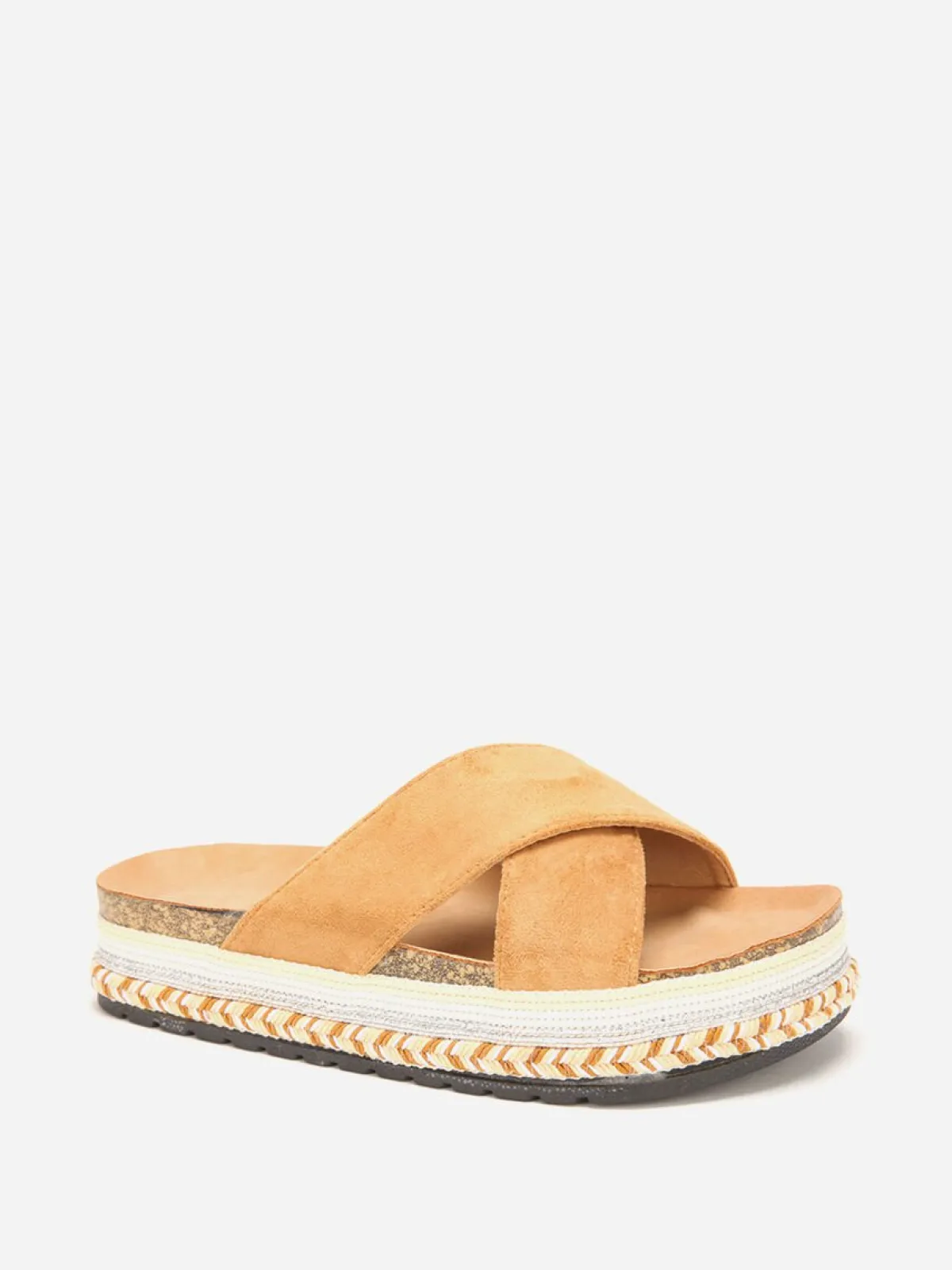 Clearance La Modeuse Mules en suédine à plateforme fantaisie Camel