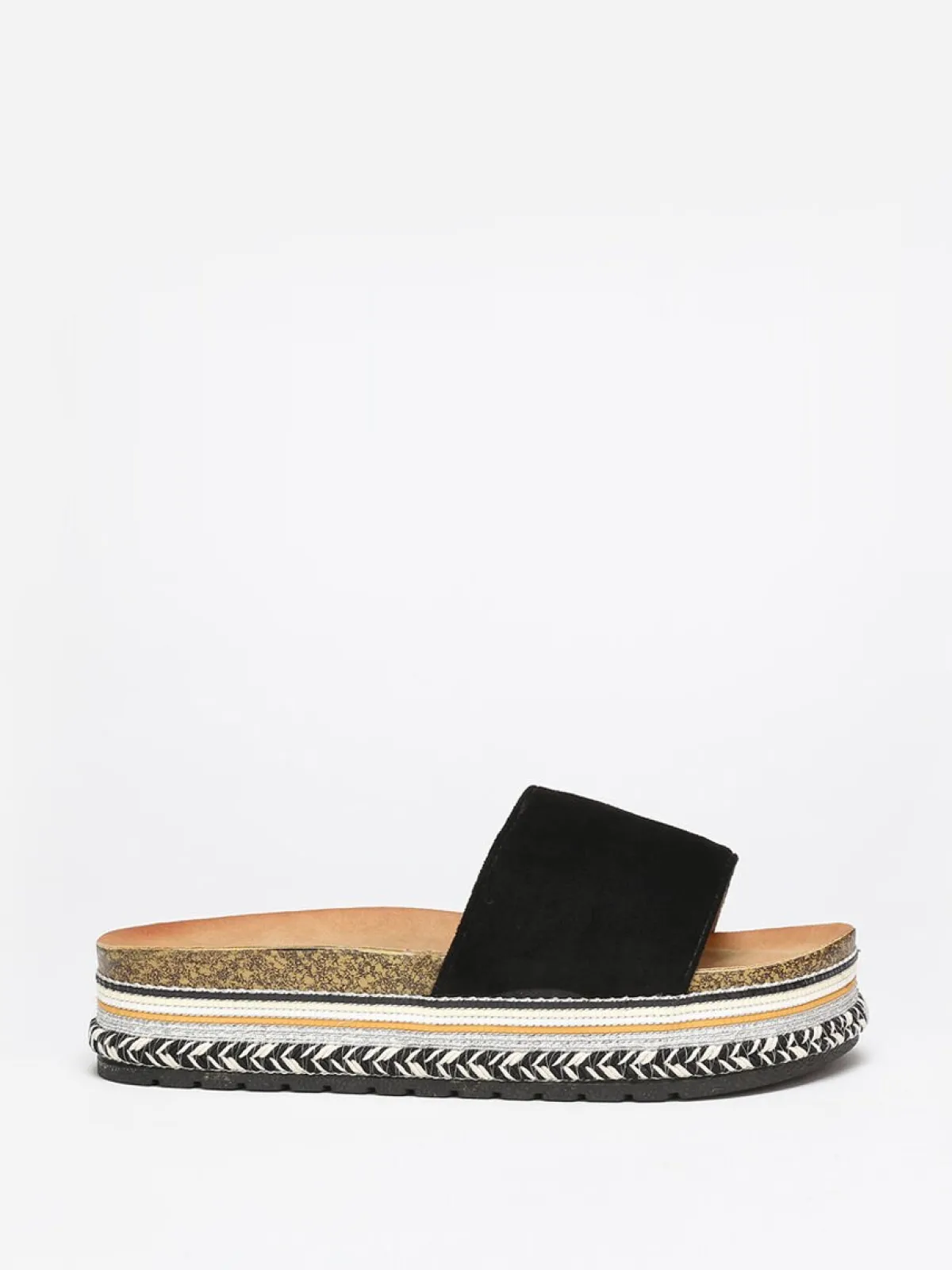 Online La Modeuse Mules en suédine à plateforme ethnique Noir