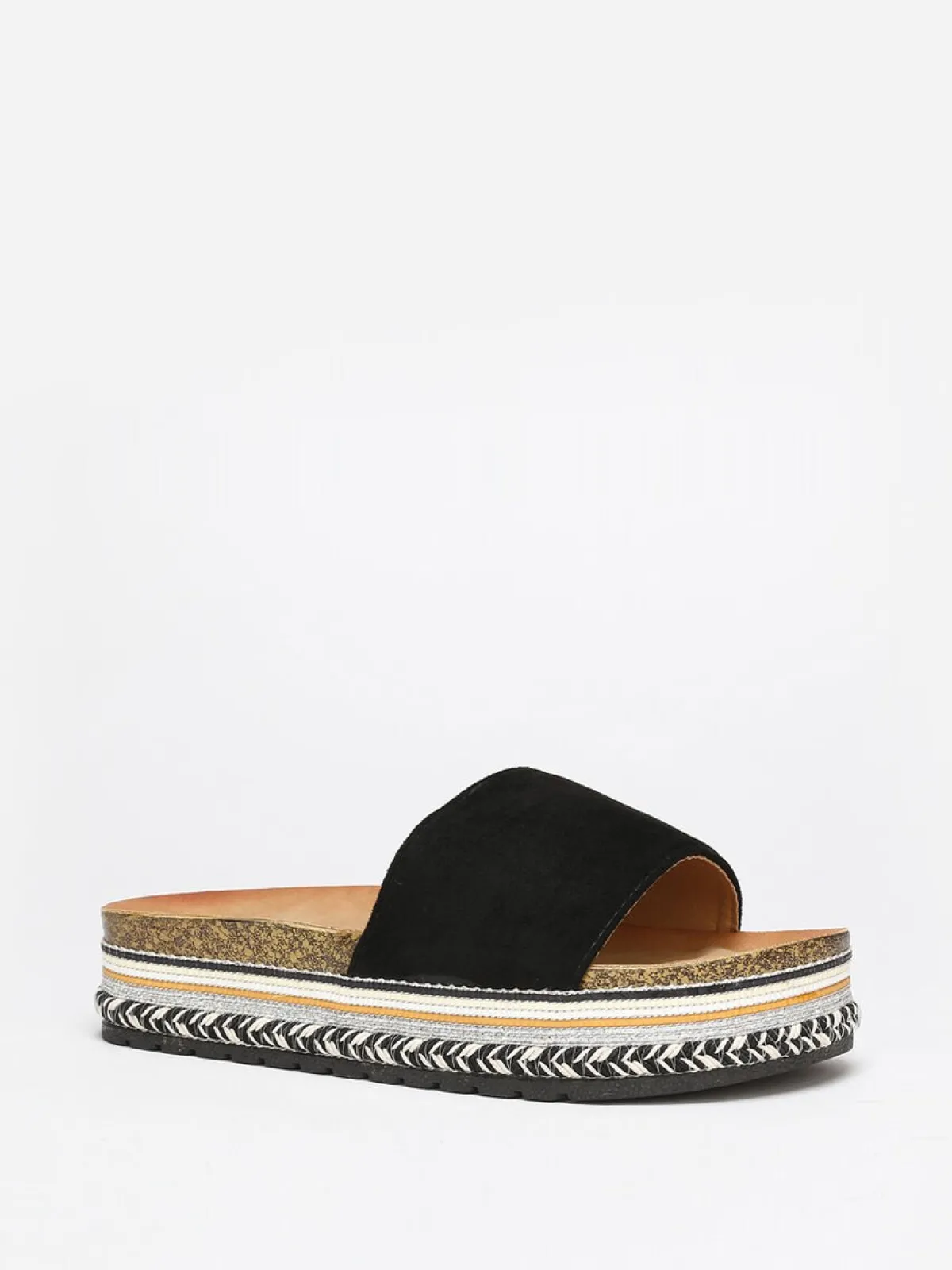 Online La Modeuse Mules en suédine à plateforme ethnique Noir