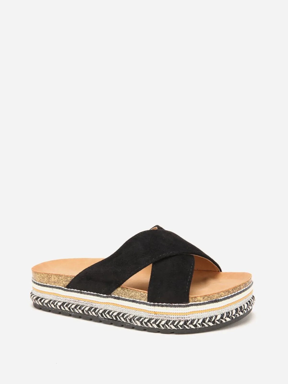 Hot La Modeuse Mules en suédine à plateforme fantaisie Noir