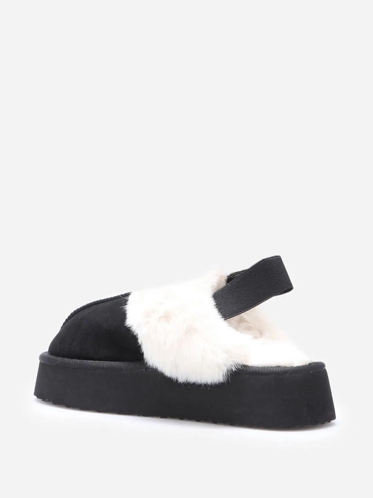 La Modeuse Mules fourrées à plateforme Noir