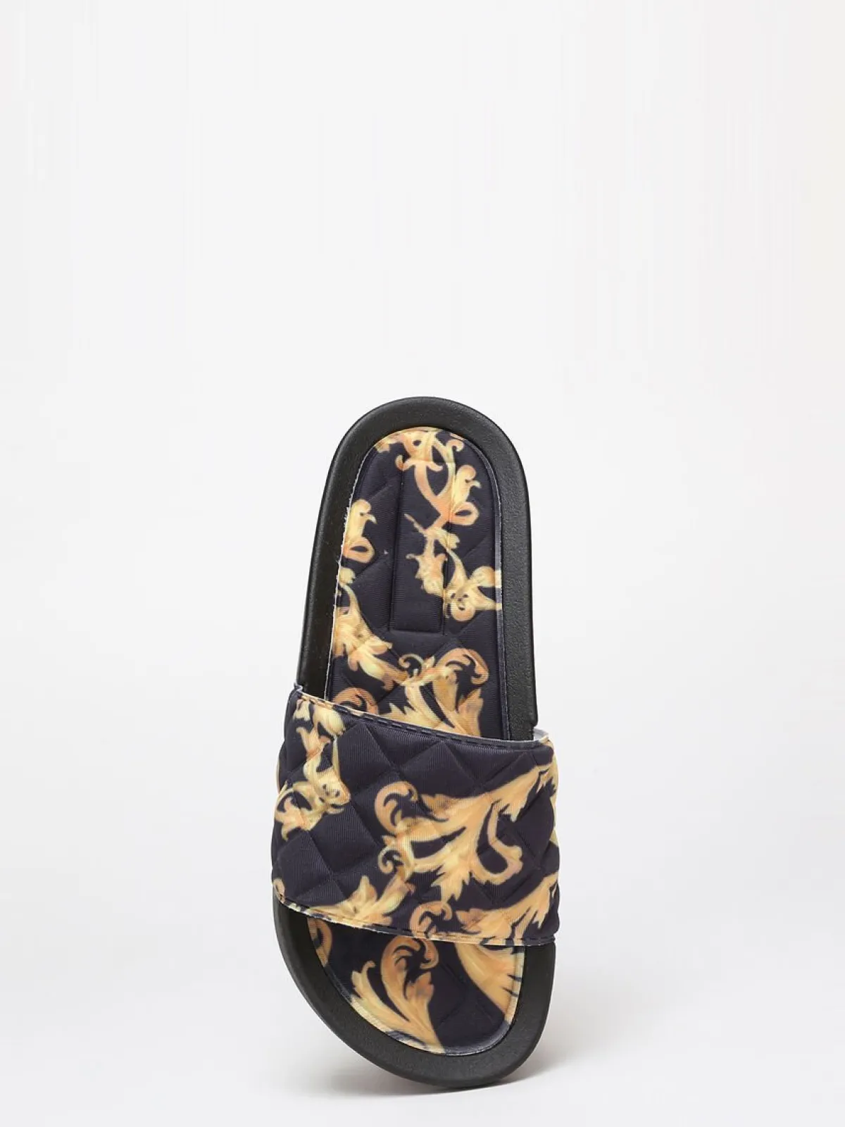 New La Modeuse Mules matelassées à imprimé baroque Noir