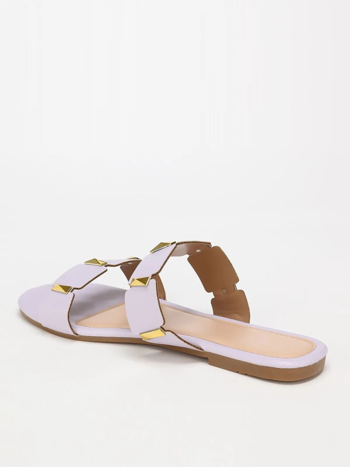 Sale La Modeuse Mules plates parmes à brides et détails grandes tailles Violet