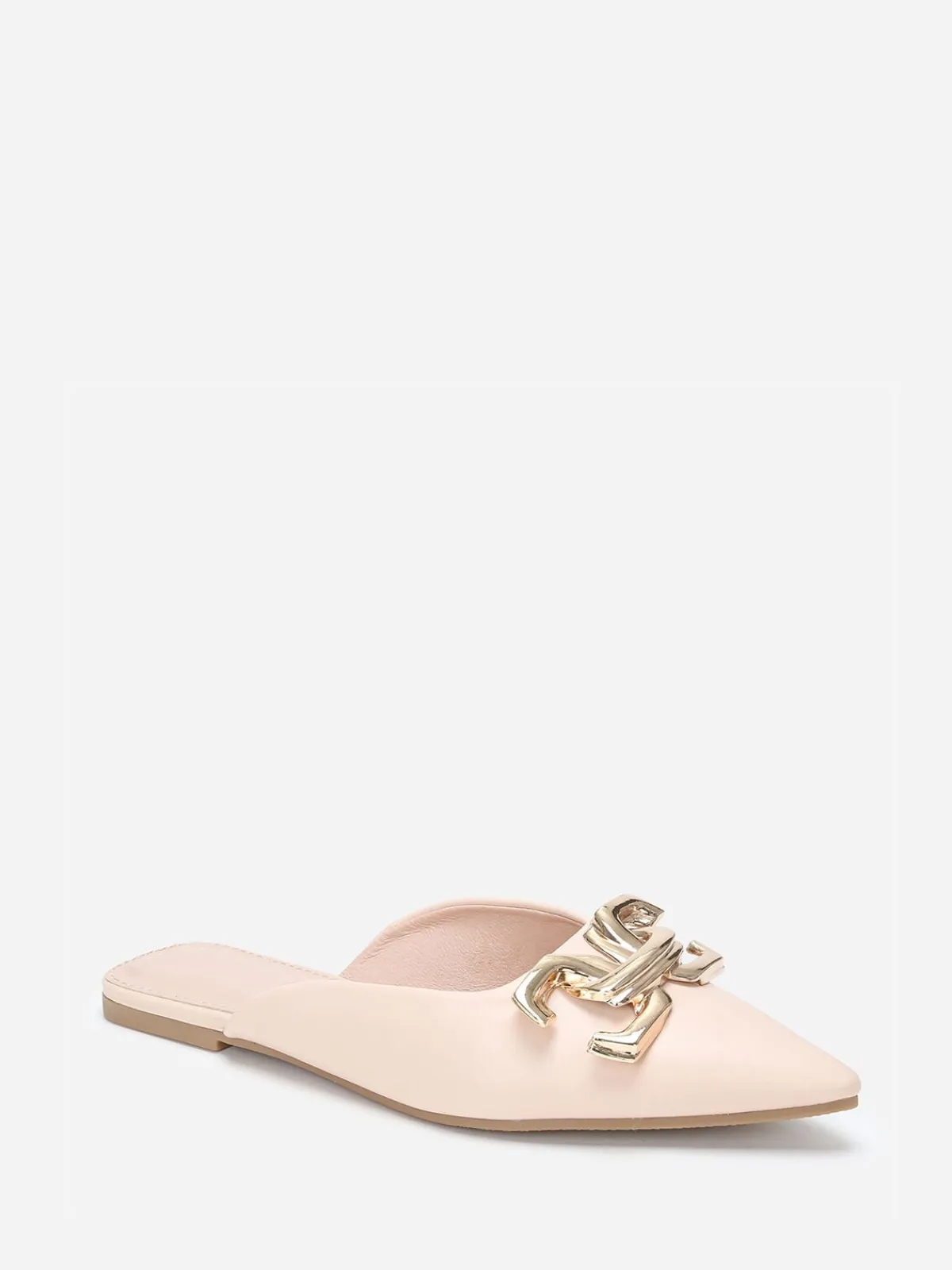 Clearance La Modeuse Mules pointues à boucle Beige