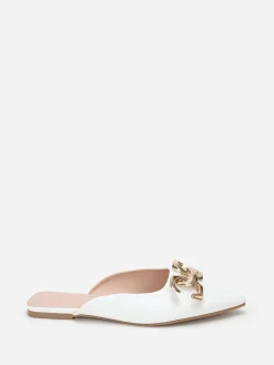 Outlet La Modeuse Mules pointues à boucle Blanc