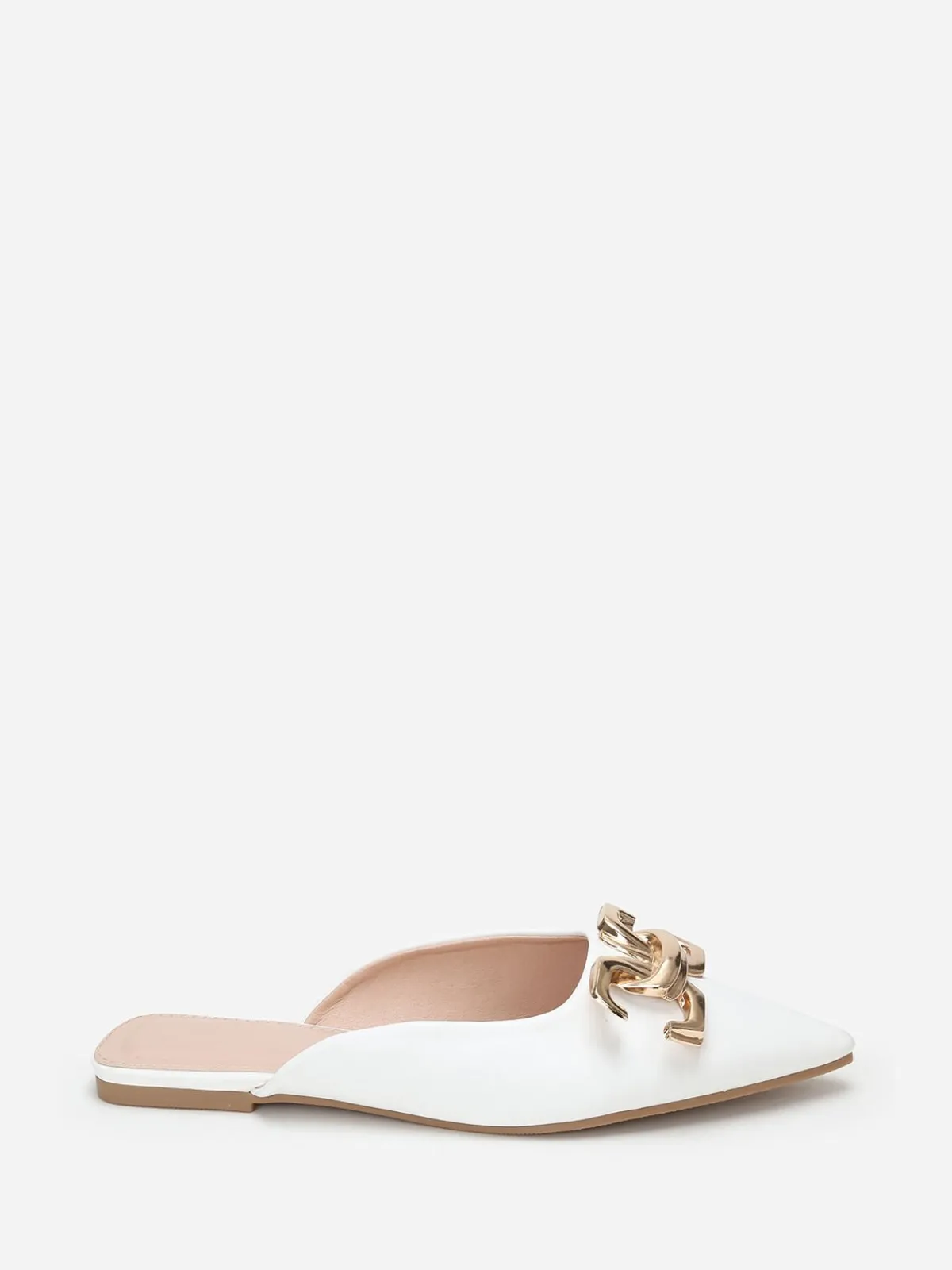 Outlet La Modeuse Mules pointues à boucle Blanc