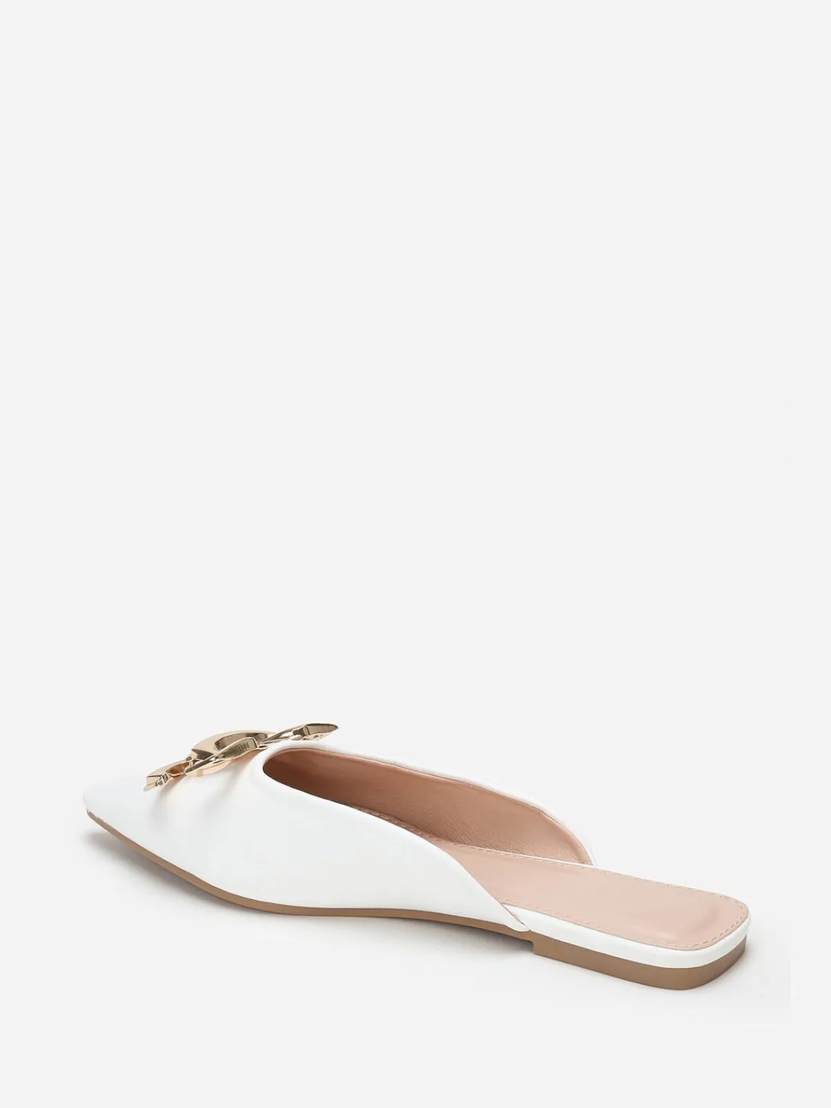 Outlet La Modeuse Mules pointues à boucle Blanc