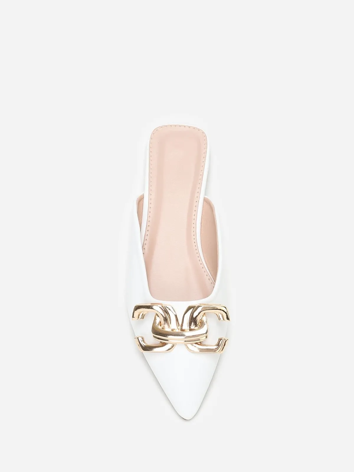 Outlet La Modeuse Mules pointues à boucle Blanc