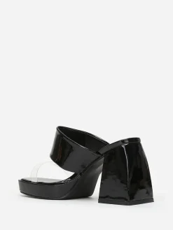 Sale La Modeuse Mules style babies vernies Noir