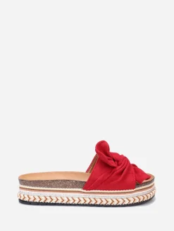 New La Modeuse Mules  suédine à plateforme motif ethnique Rouge