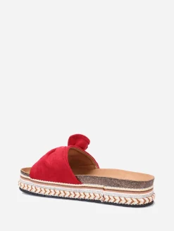 New La Modeuse Mules  suédine à plateforme motif ethnique Rouge