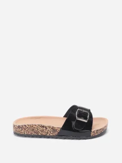 New La Modeuse Mules vernies à semelle effet liège Noir