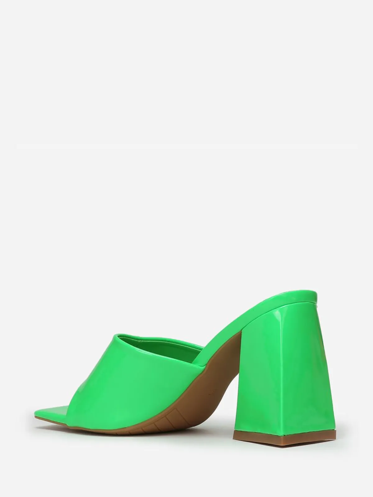 Hot La Modeuse Mules vernies fluo à talon en triangle Vert