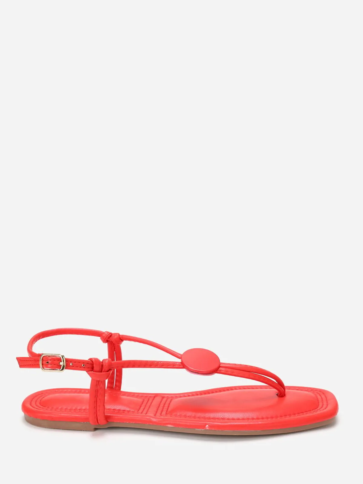 Online La Modeuse Nu-pieds à empiècement rond Rouge