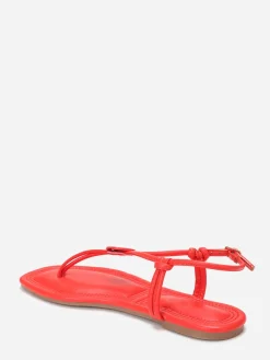 Online La Modeuse Nu-pieds à empiècement rond Rouge