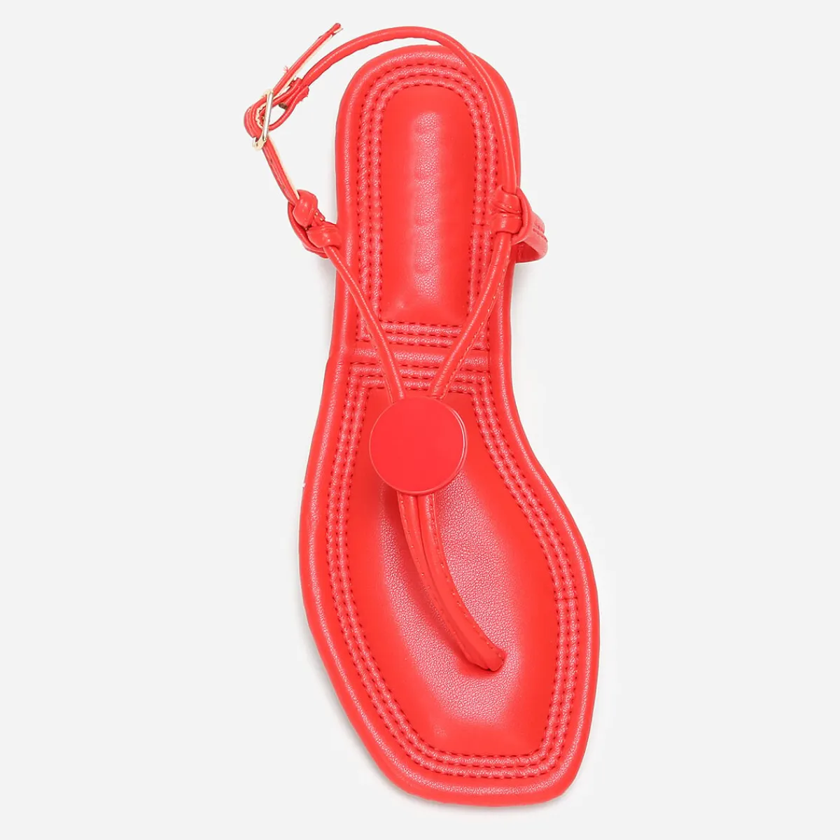 Online La Modeuse Nu-pieds à empiècement rond Rouge