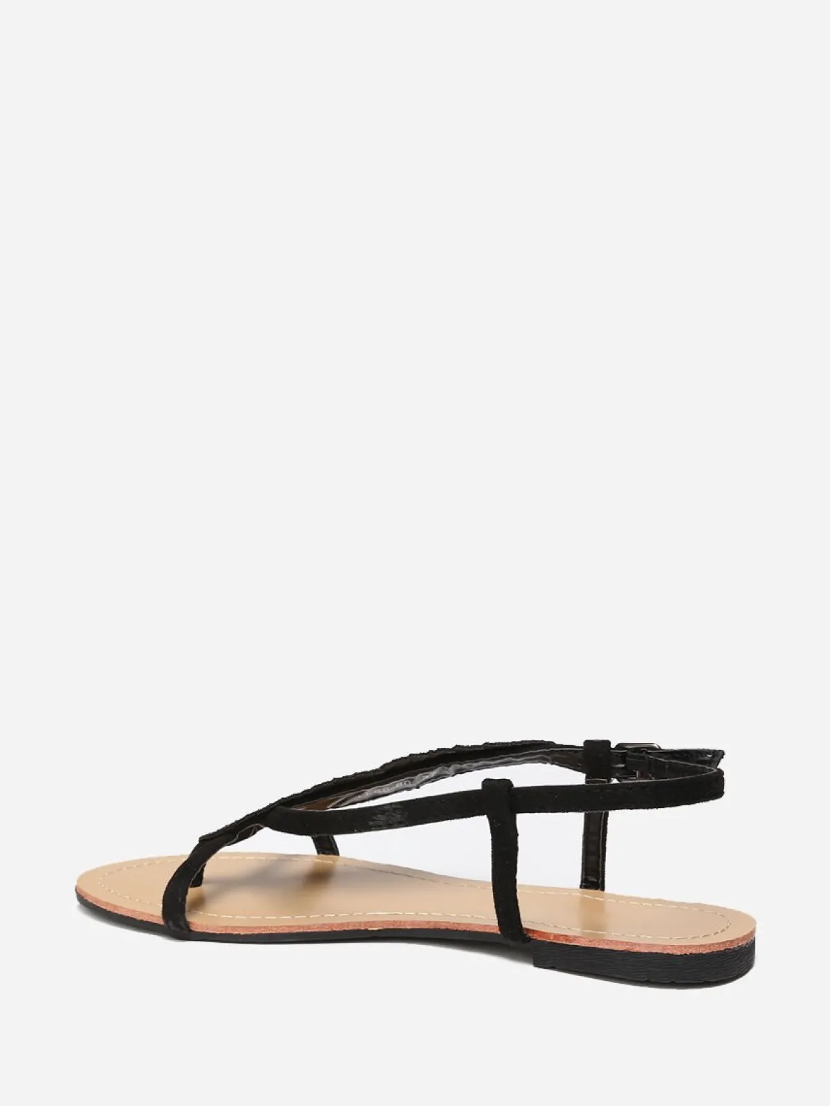 Online La Modeuse Nu-pieds à feuille en strass Noir