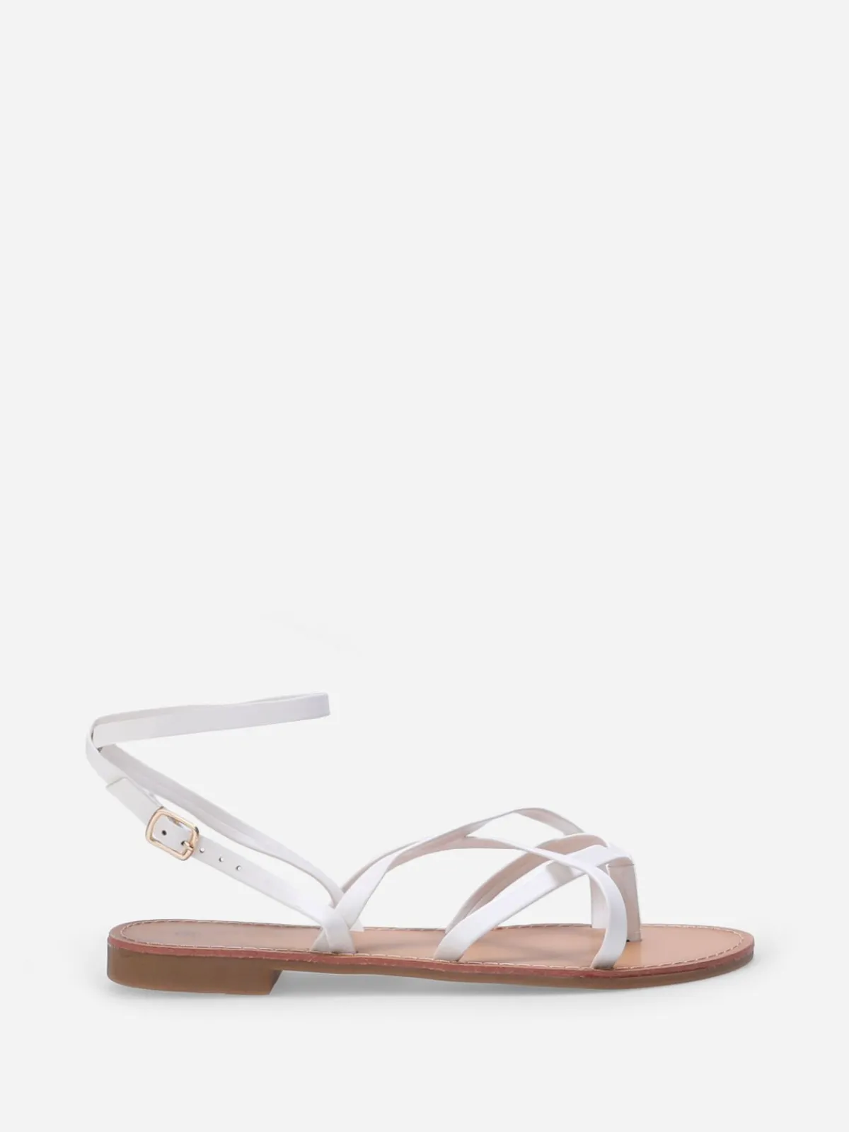Hot La Modeuse Nu-pieds à fines brides croisées Blanc