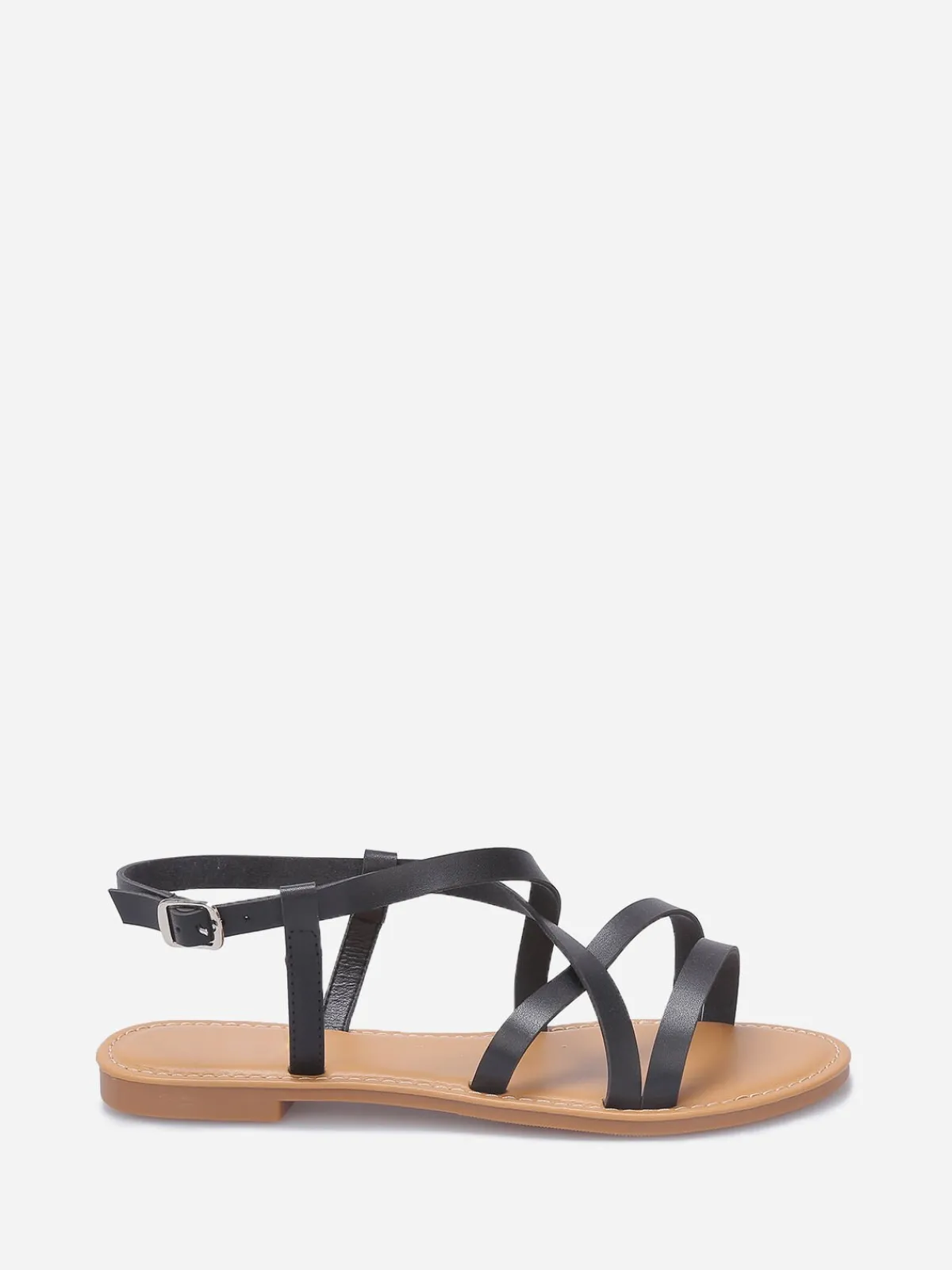 Outlet La Modeuse Nu-pieds à multiples brides Noir