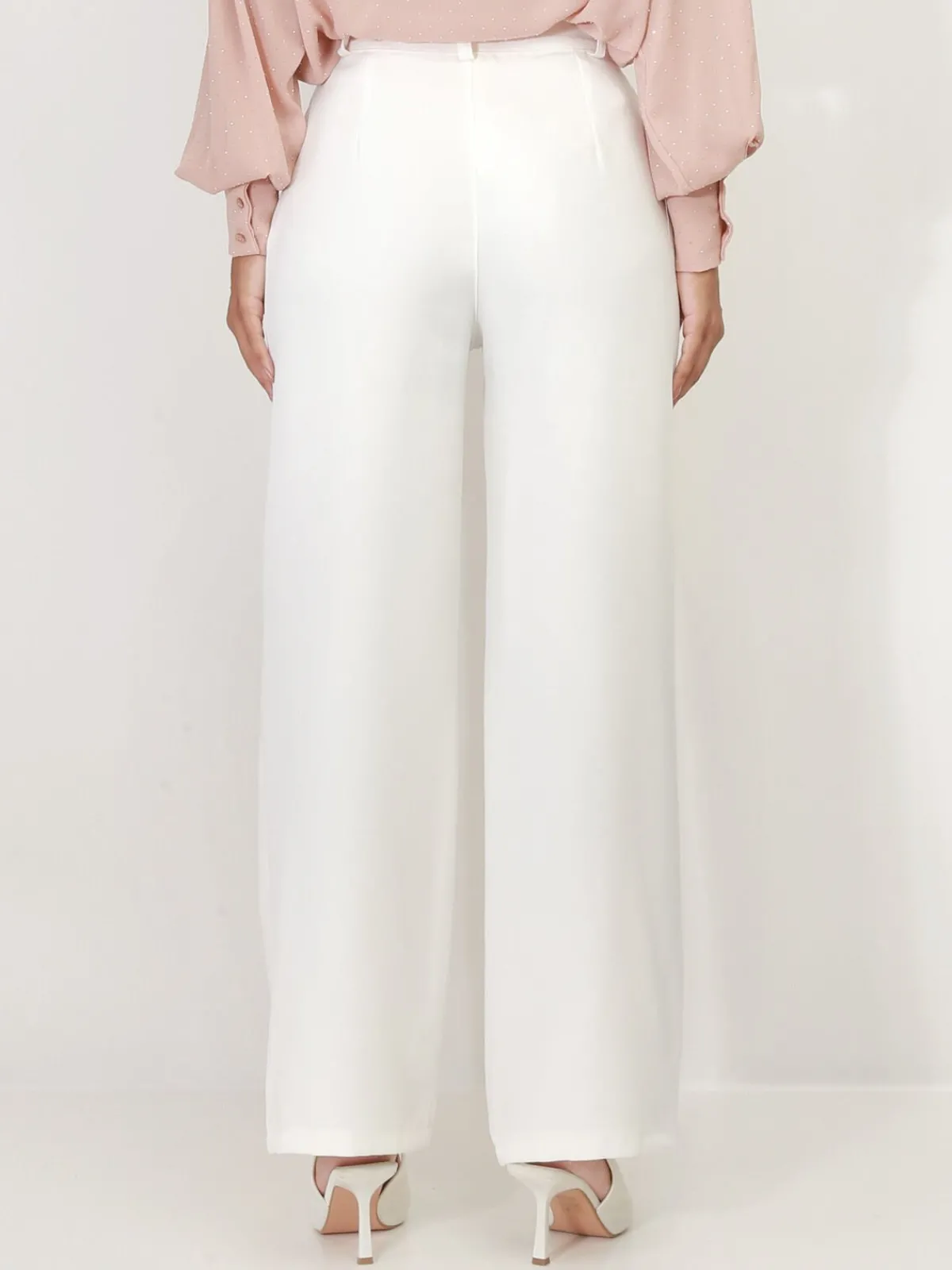 Best La Modeuse Pantalon de costume large à plis Blanc