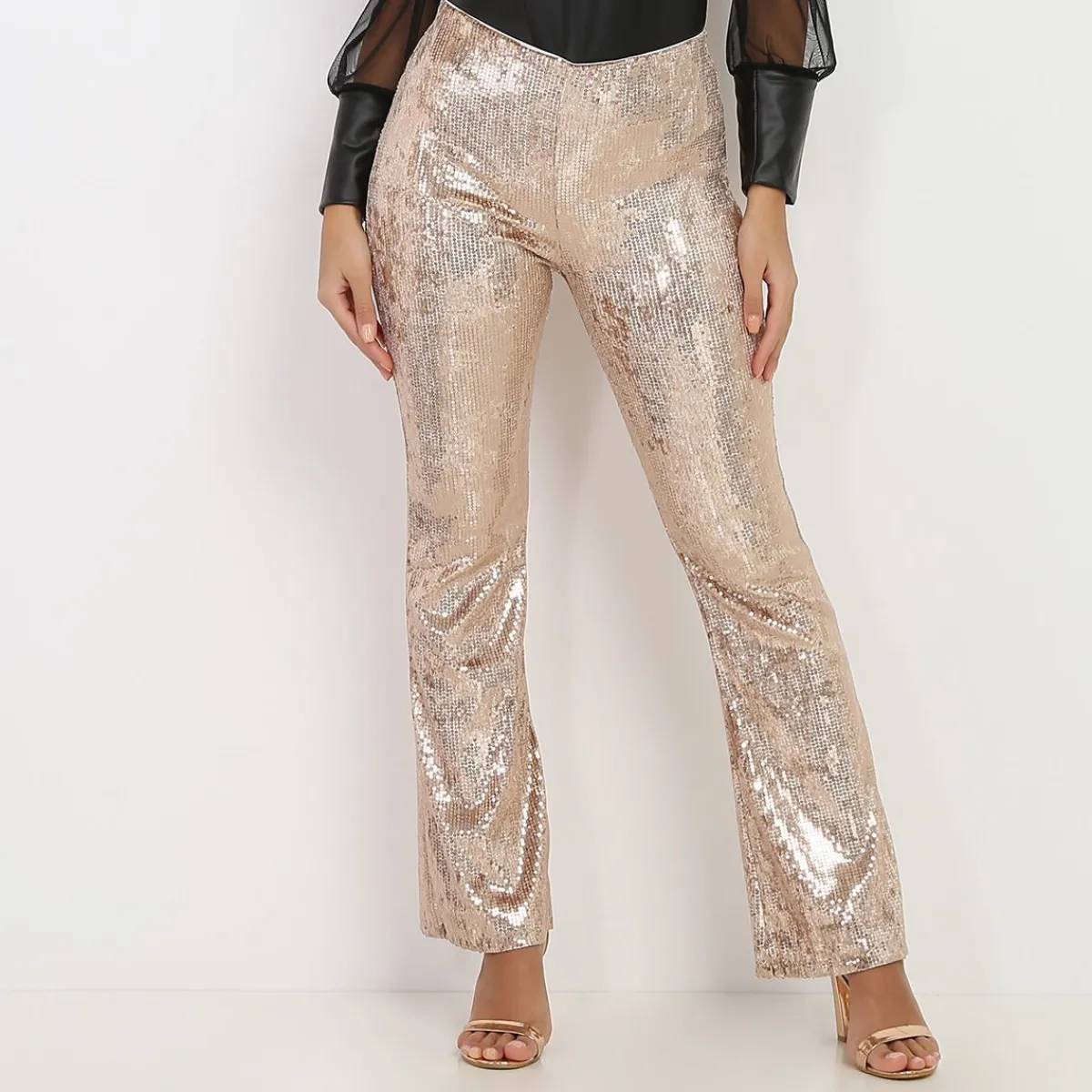 Hot La Modeuse Pantalon flare à sequins Dorérose