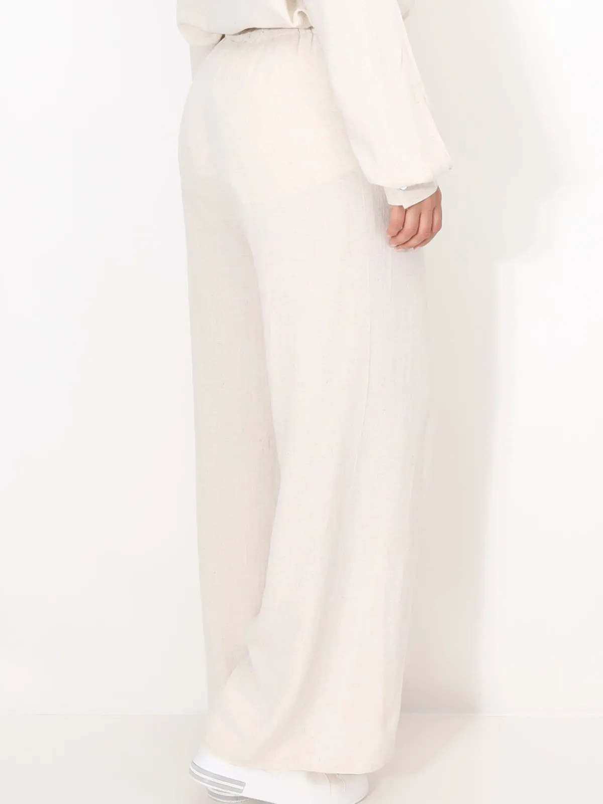Outlet La Modeuse Pantalon large en lin Beige