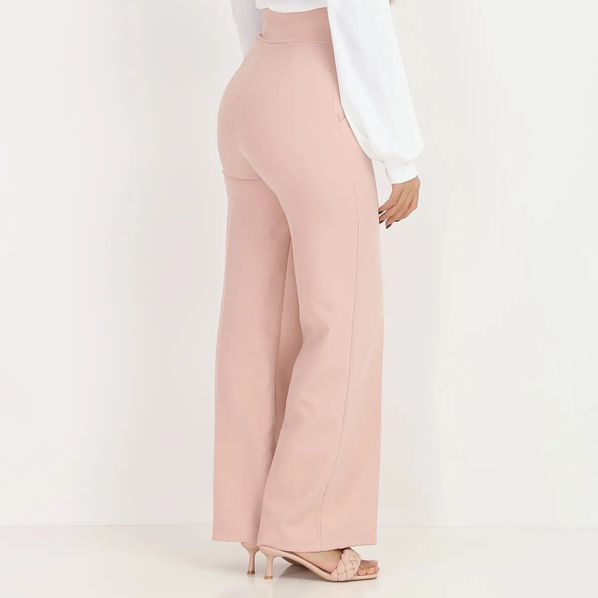 Clearance La Modeuse Pantalon palazzo style officier Rose