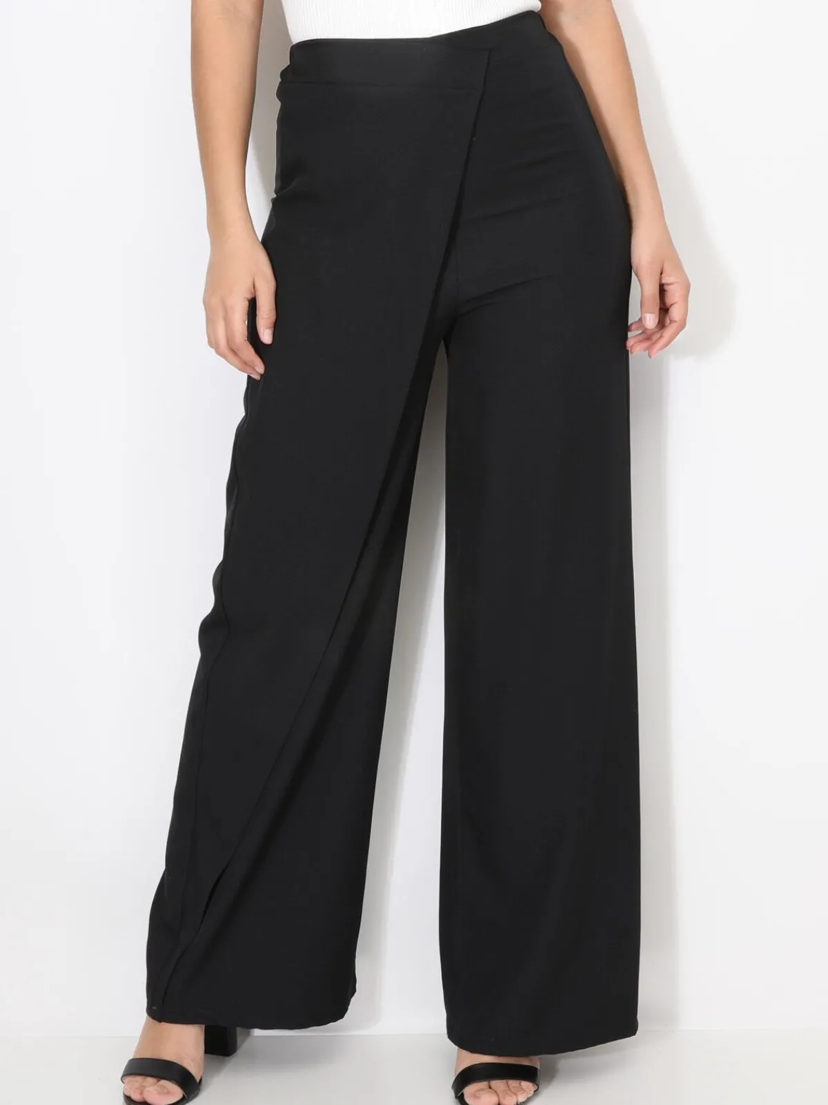 Best La Modeuse Pantalon portefeuille ample Noir
