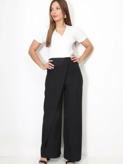 Best La Modeuse Pantalon portefeuille ample Noir
