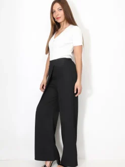 Best La Modeuse Pantalon portefeuille ample Noir