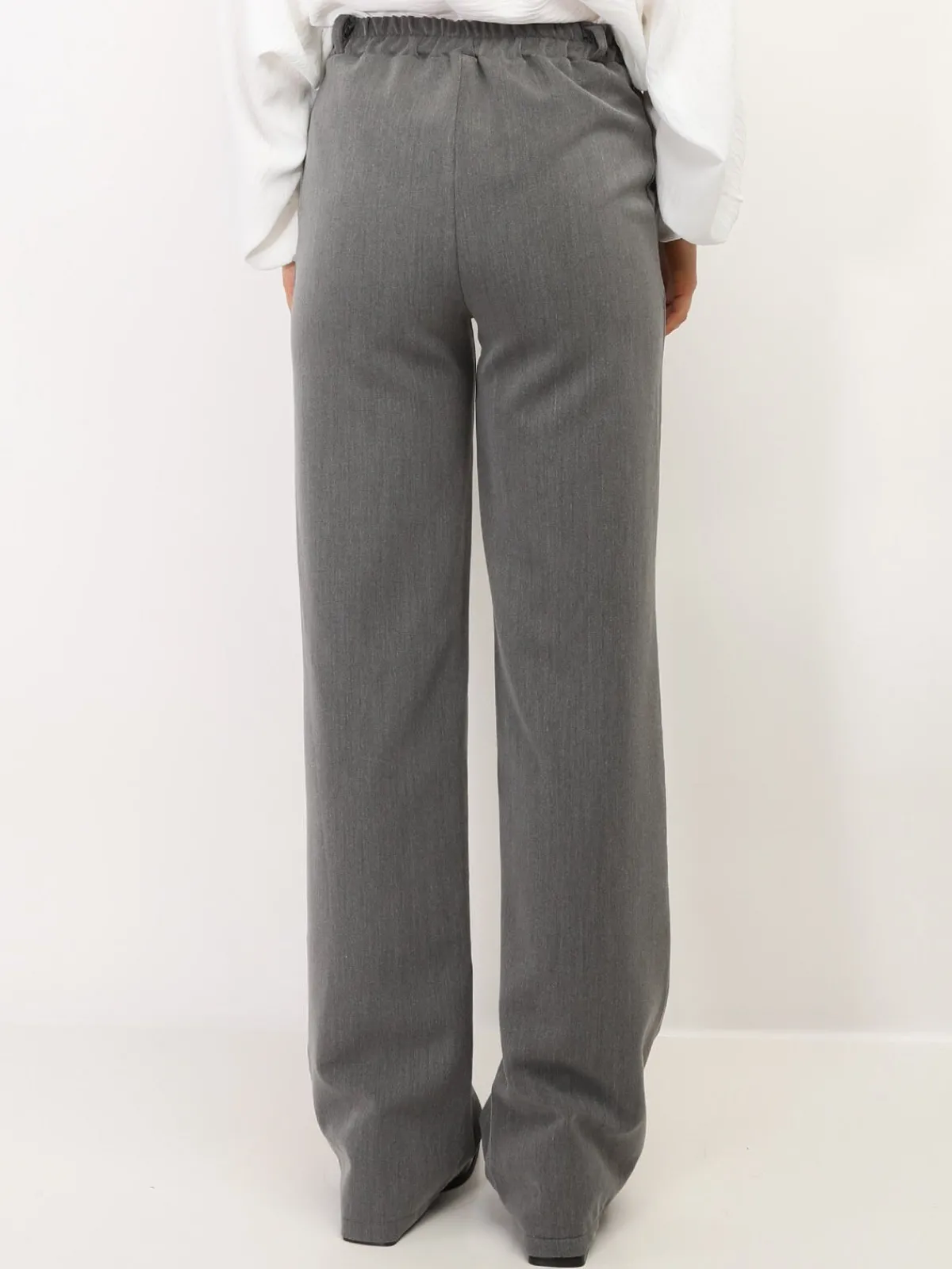 La Modeuse Pantalon tailleur wide leg Gris