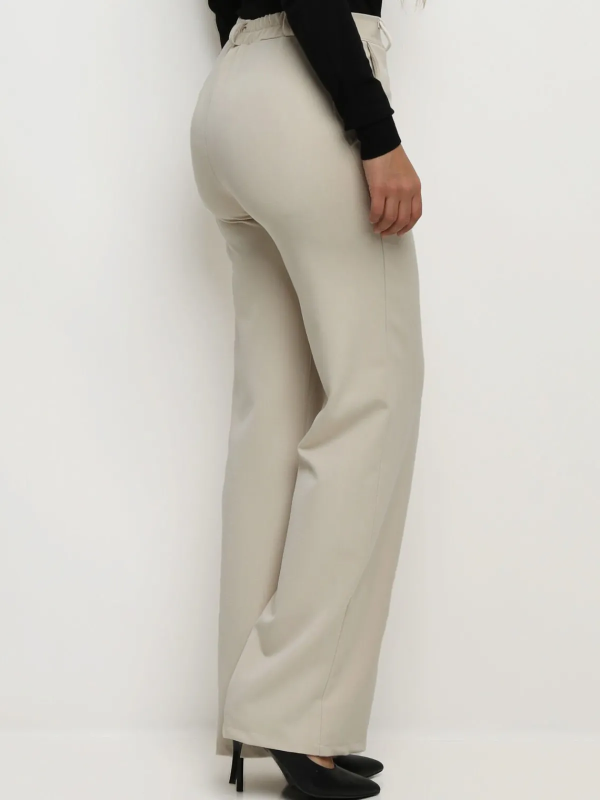 La Modeuse Pantalon tailleur wide leg Beigeclair