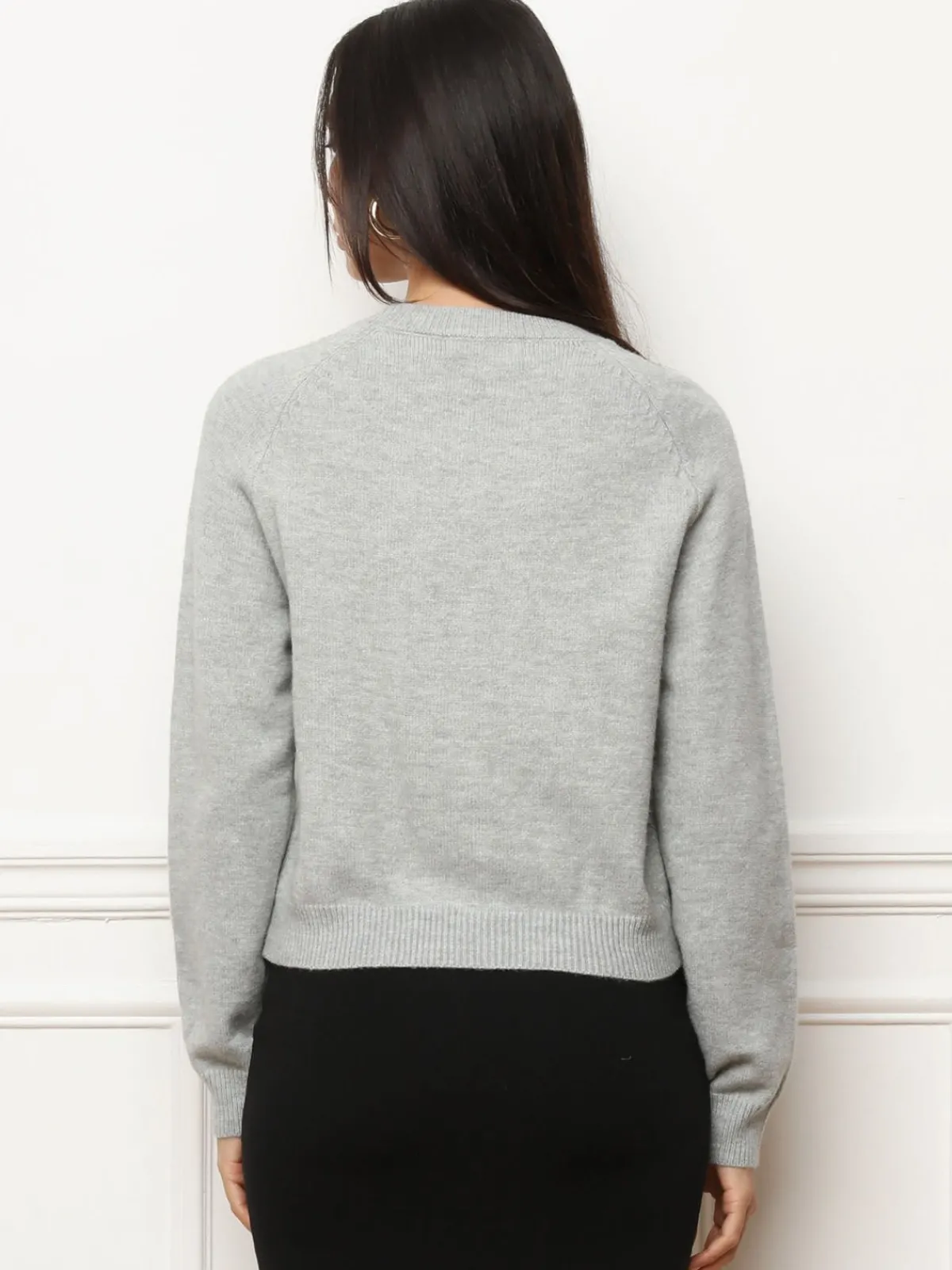 Outlet La Modeuse Pull à message brodé Gris