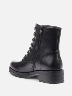 Outlet La Modeuse Rangers à lacets à strass Noir