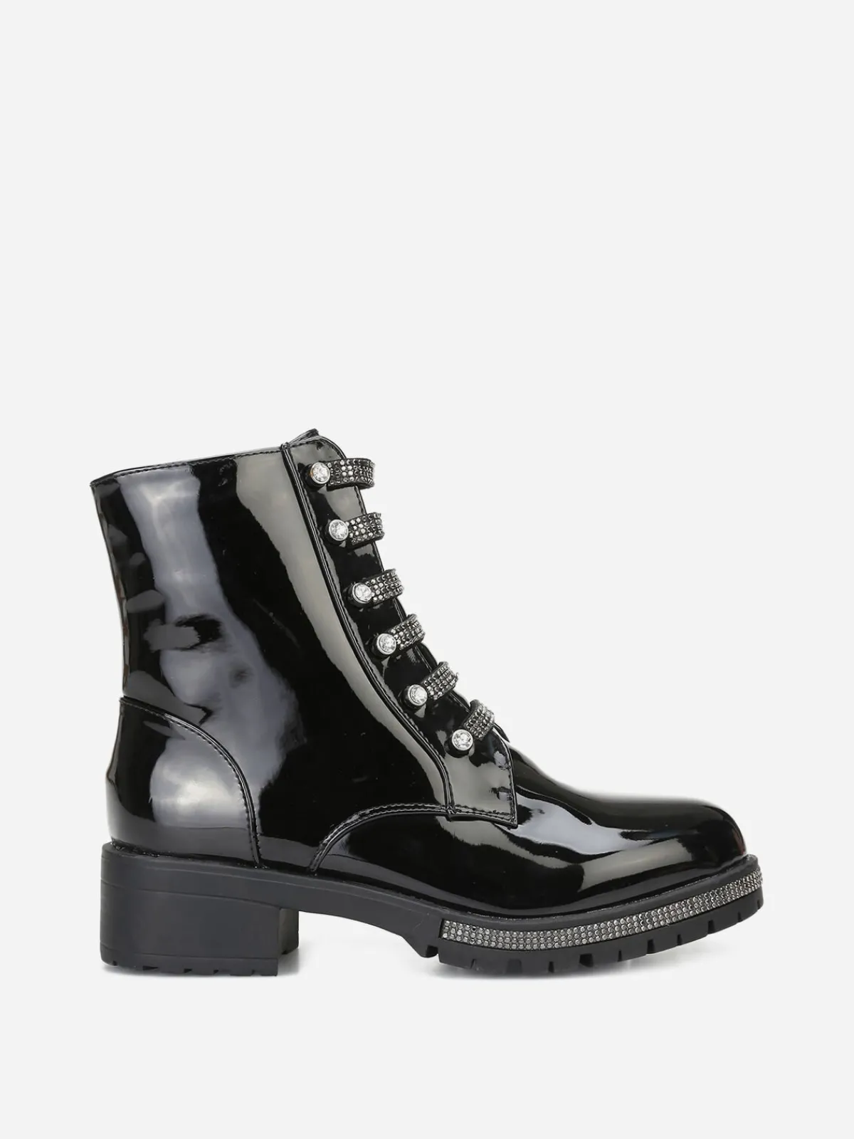 Best La Modeuse Rangers vernies à strass Noir