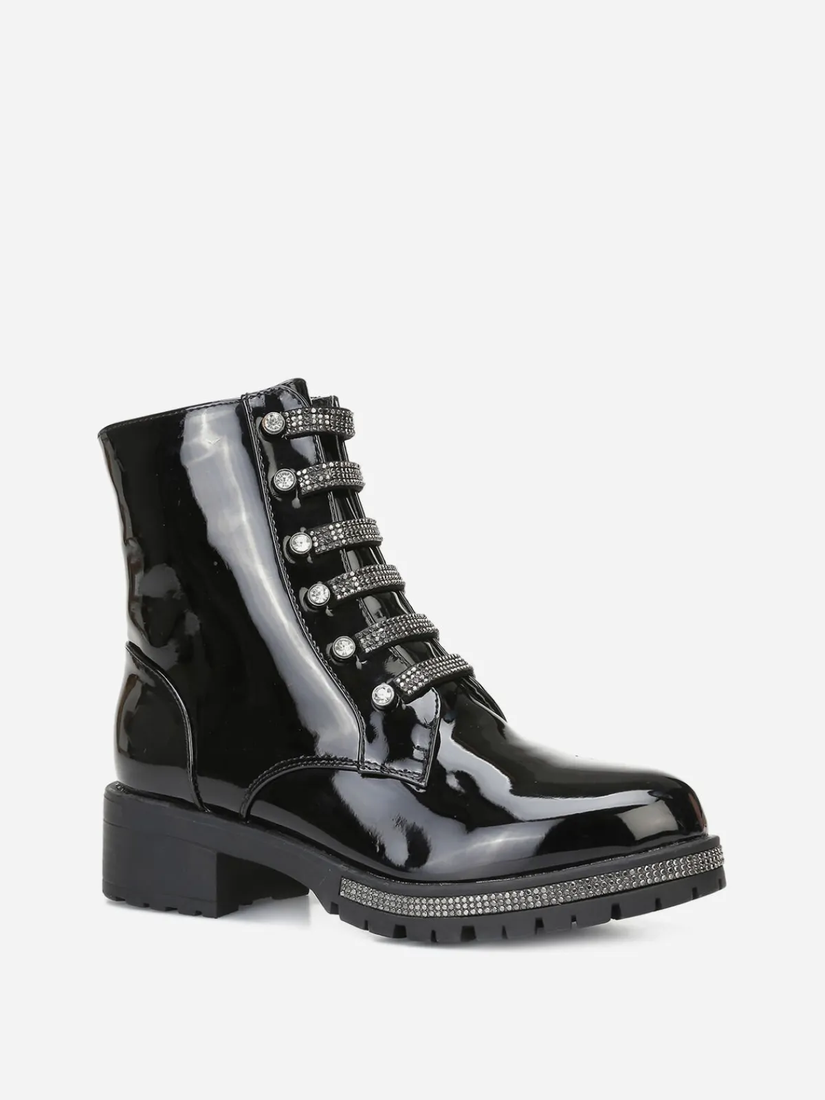 Best La Modeuse Rangers vernies à strass Noir