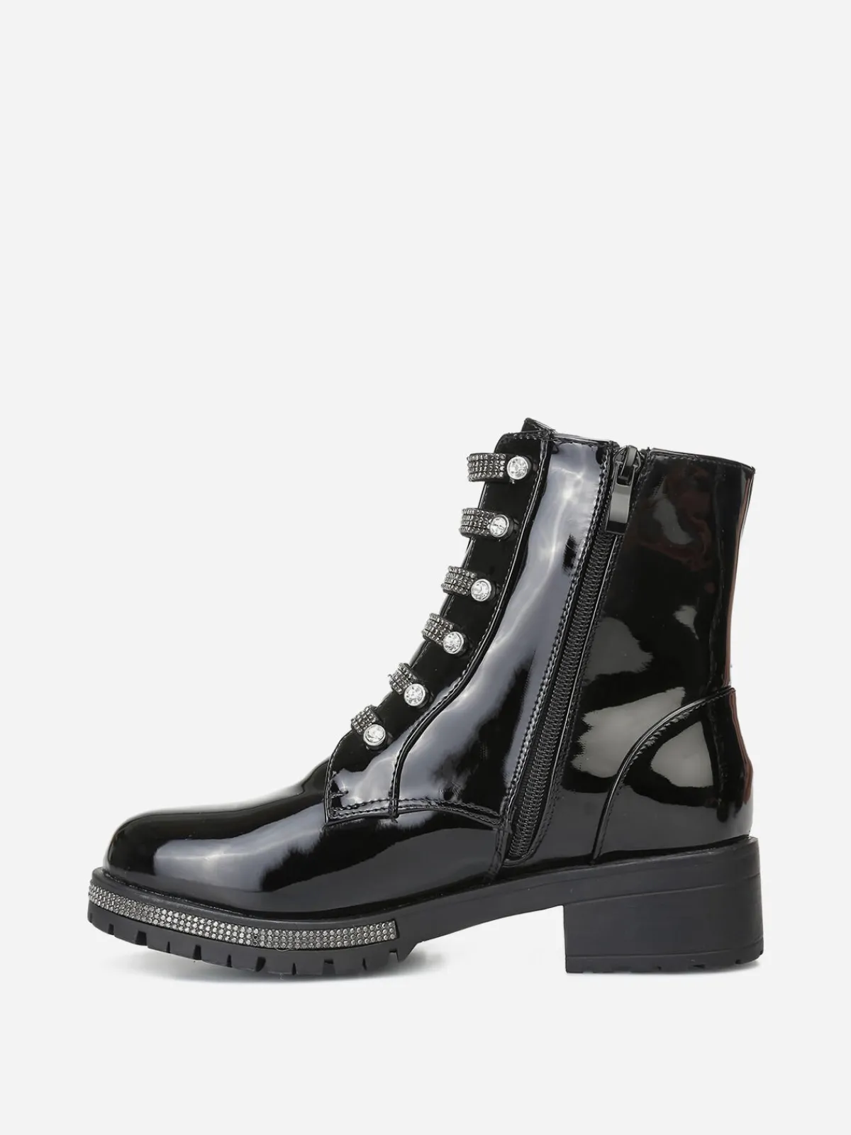 Best La Modeuse Rangers vernies à strass Noir