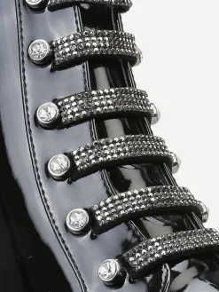 Best La Modeuse Rangers vernies à strass Noir