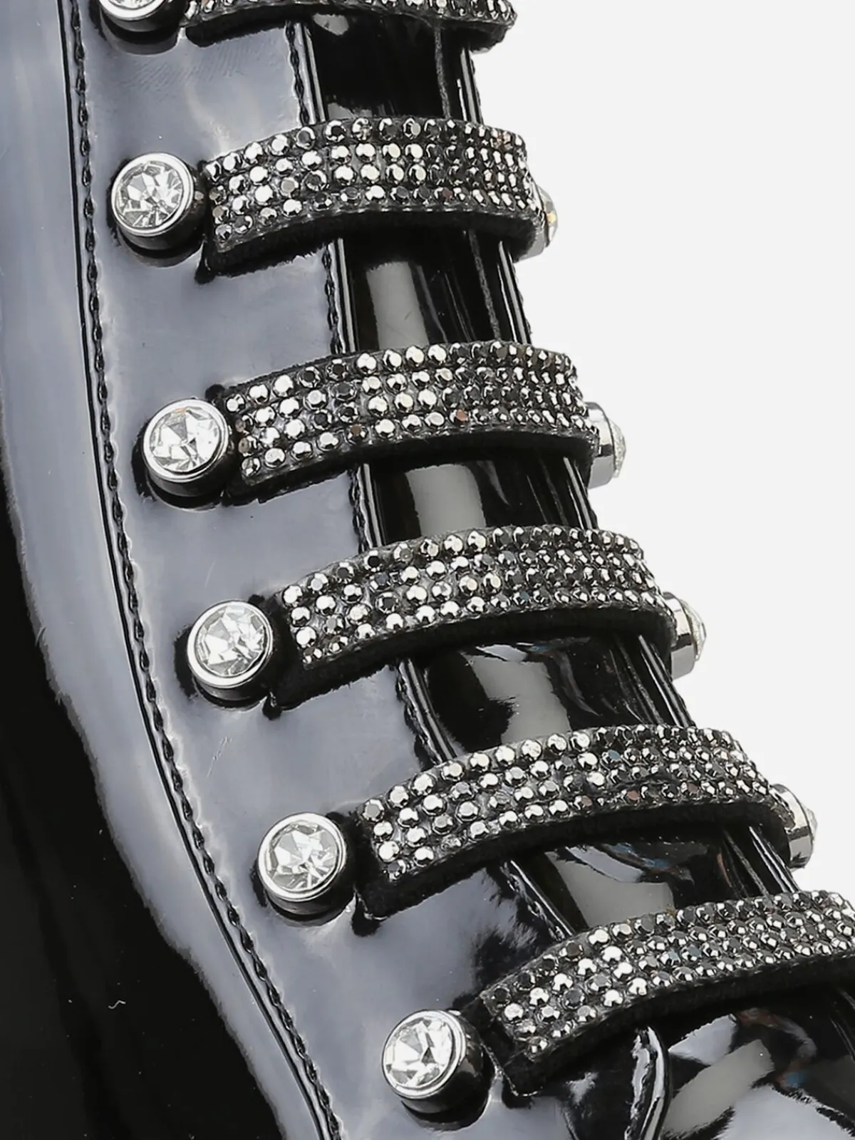 Best La Modeuse Rangers vernies à strass Noir