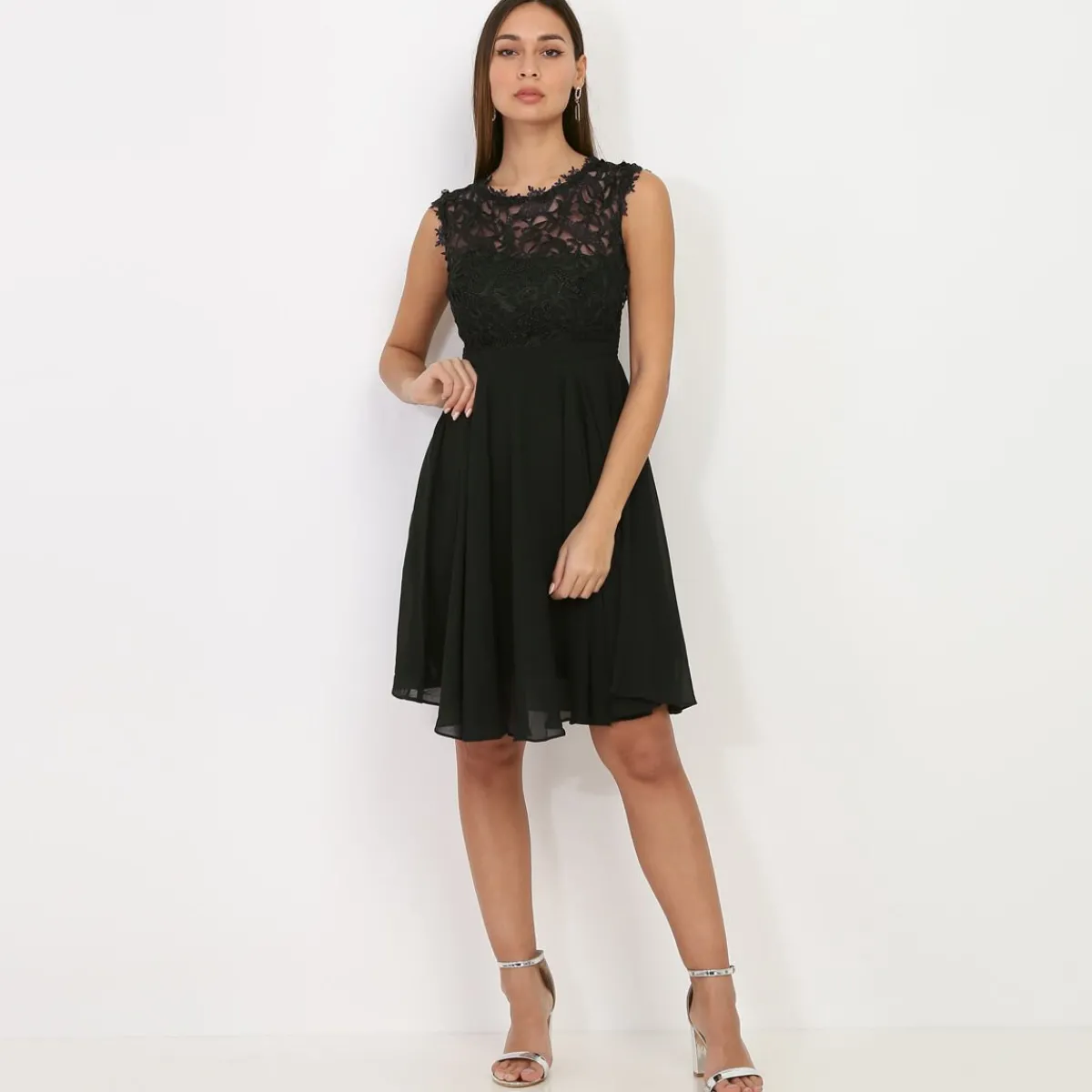 Best La Modeuse Robe avec dentelle Noir