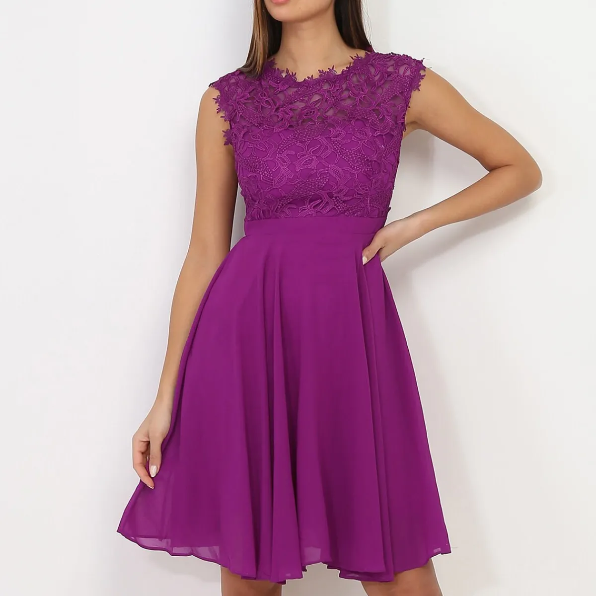 Online La Modeuse Robe avec dentelle Violet