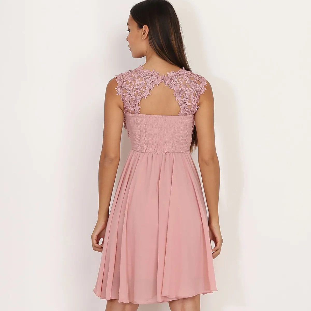 Outlet La Modeuse Robe avec dentelle VieuxRose