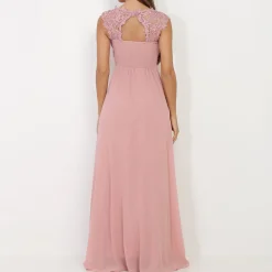 Hot La Modeuse Robe longue à dentelle grandes tailles VieuxRose