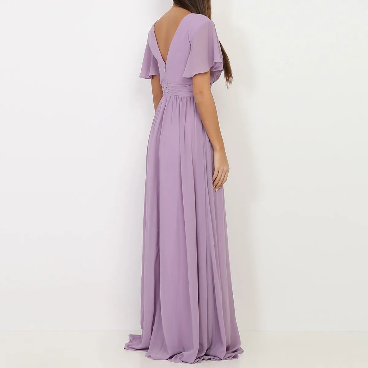 Clearance La Modeuse Robe longue à manches papillons Violet